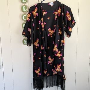 Lularoe patterned Fringe cardigan